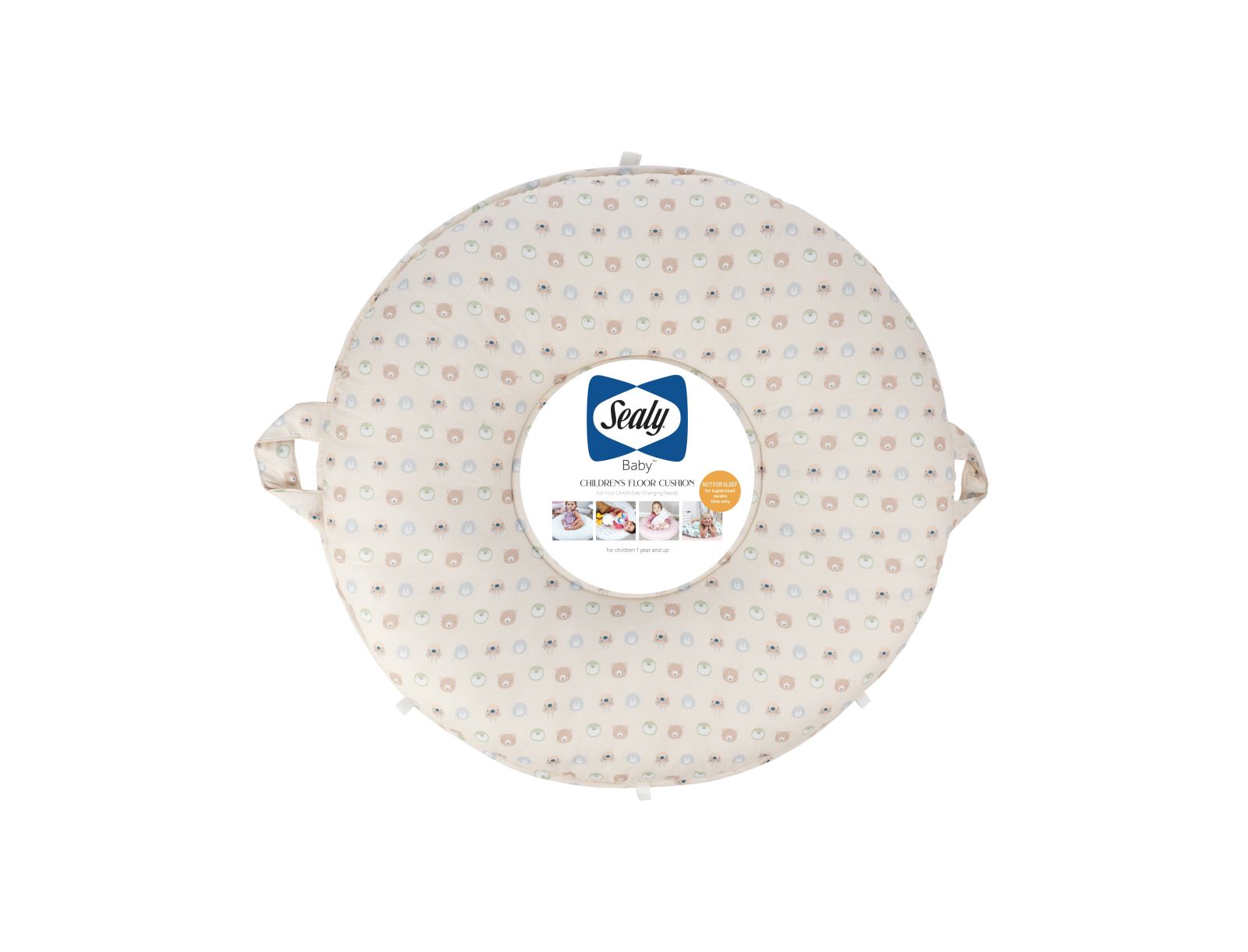 Подушка для пола Sealy Baby, розовый цветочный принт