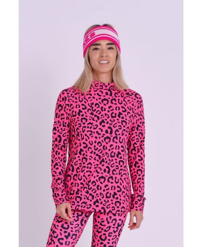 OOSC Women's Baselayer Top - Hotel California Pink Leopard