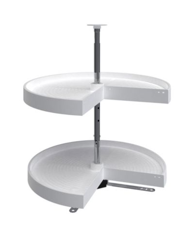 Rev-A-Shelf 24'' Lazy Susan Pie-Cut Polymer Two-Shelf, White, LD-2942-24-11-1