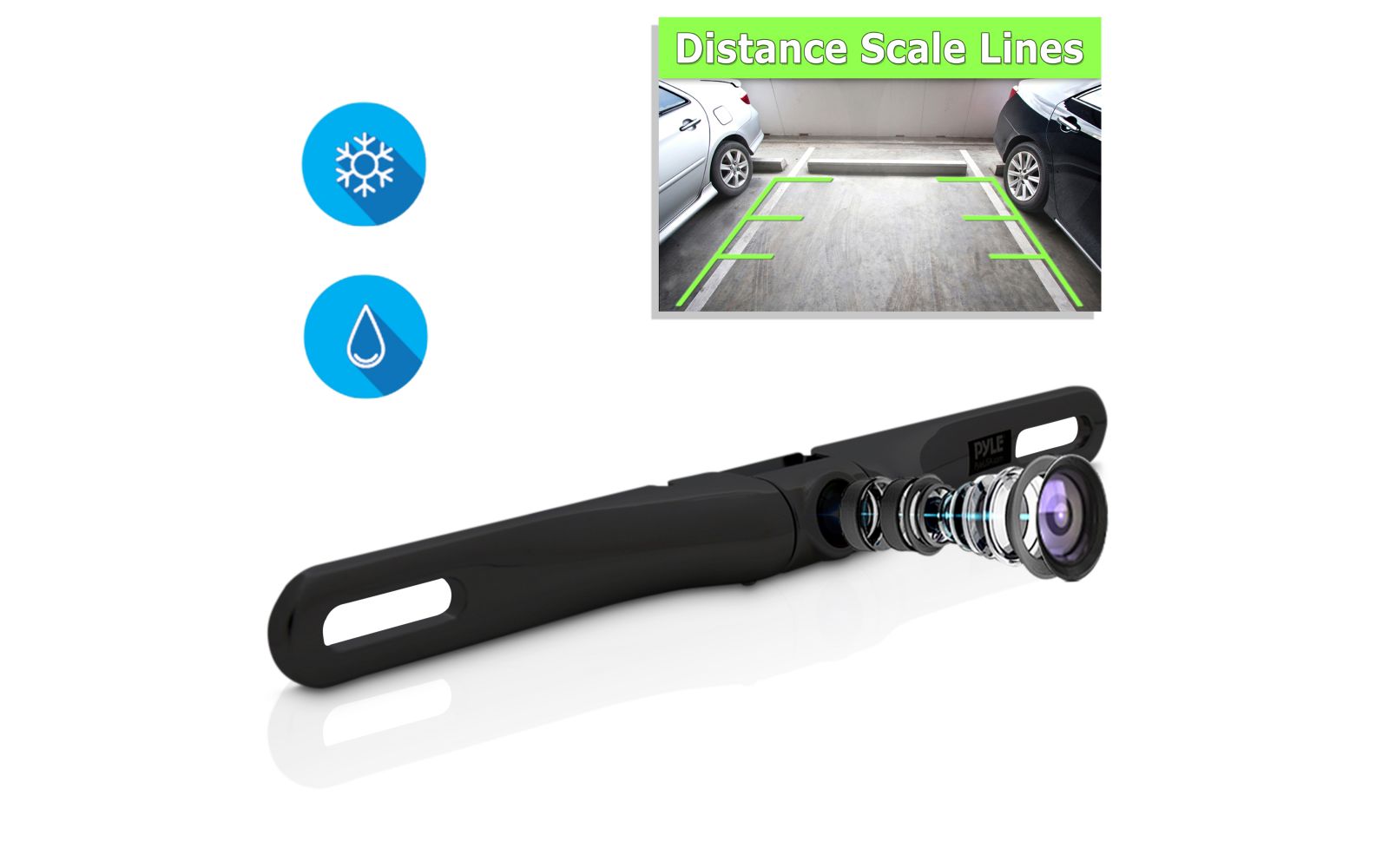 Pyle Waterproof 170° License Plate Rearview Backup Camera (PLCM18BC)