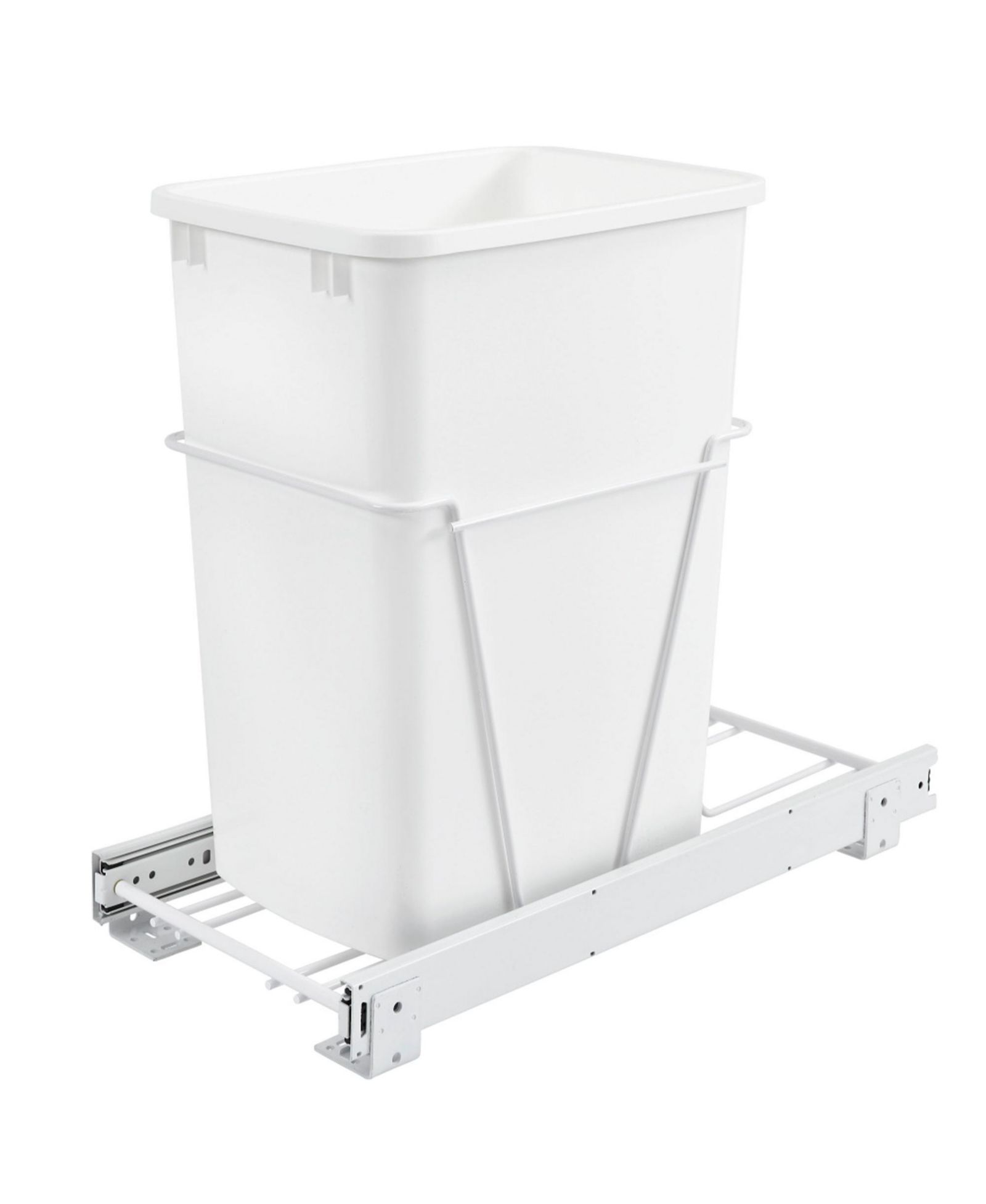 Rev-A-Shelf Single Pullout 35 qt. Sliding Trash Can for Kitchen Cabinet, RV-12PB