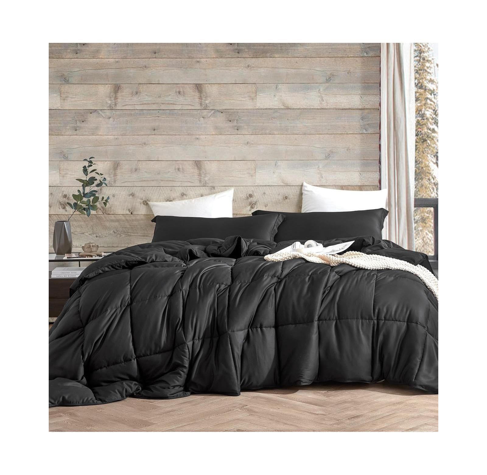 Coma Inducer Snorze Cloud Comforter Set Ultra Cozy Bamboo - Oversized Comforter in Black