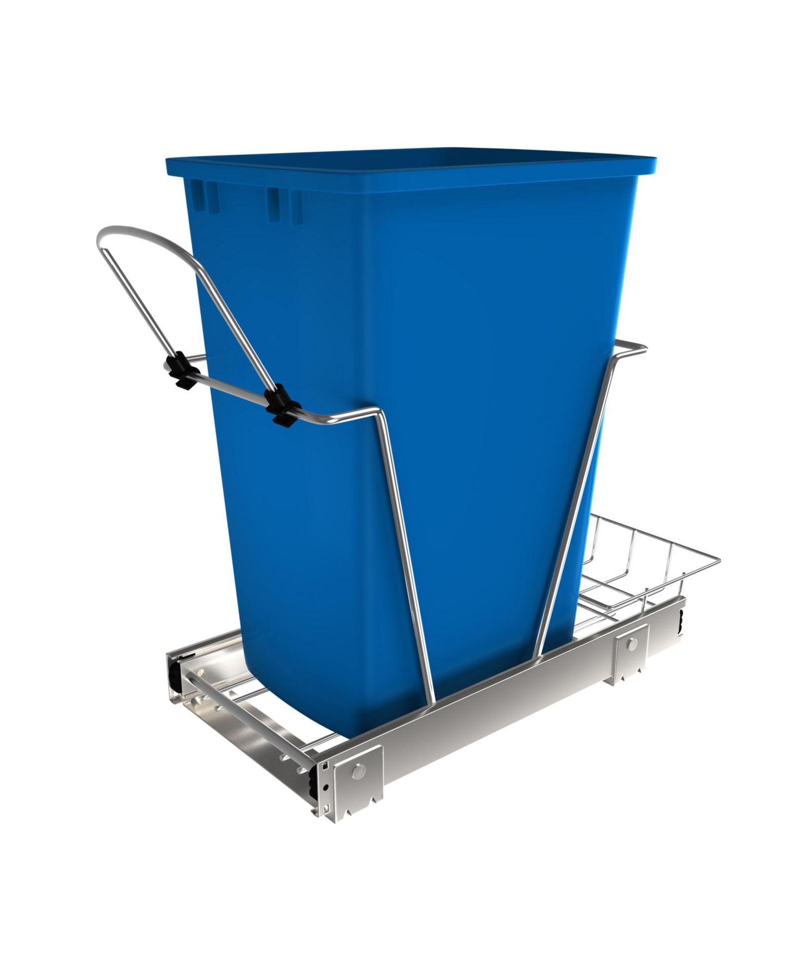 Rev-A-Shelf Pullout Trash Can 35 qt. for Kitchen Cabinets, Blue, RV-12KD-22C-S