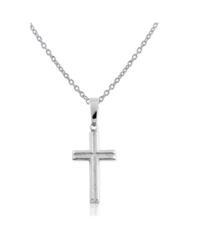 Simona Sterling Silver Small Diamond-Cut Cross Pendant