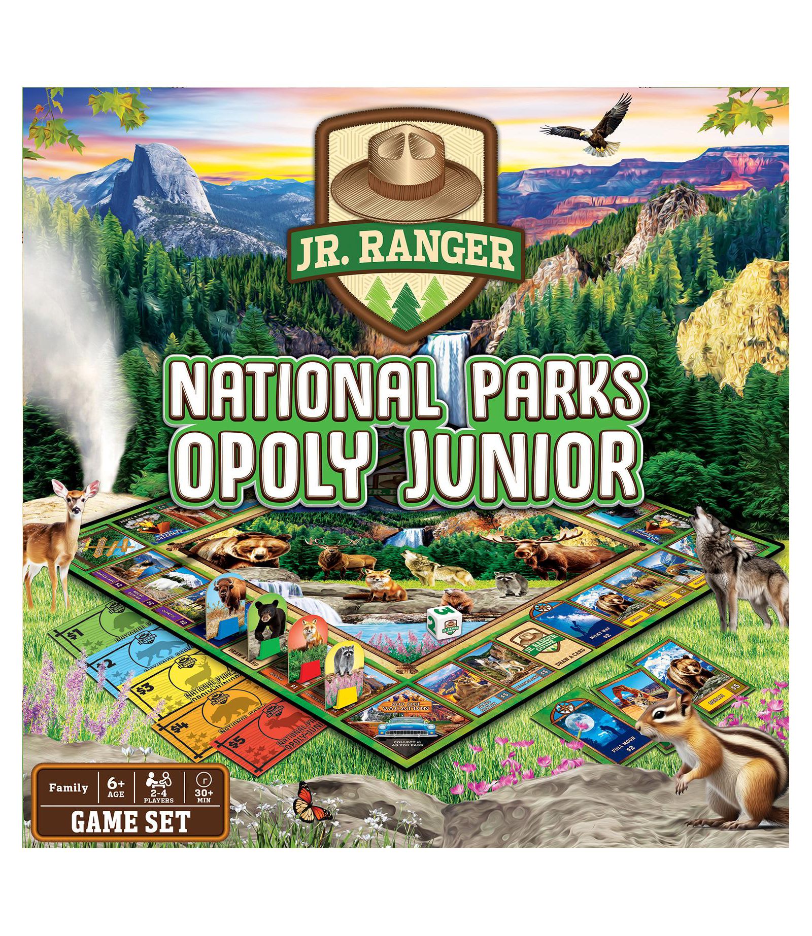 Настольная игра Masterpieces Puzzles Jr. Ranger National Parks Opoly Board Game, Ages 6+