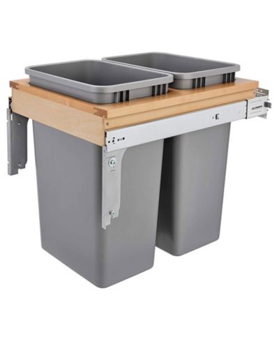 Rev-A-Shelf мусорное ведро для встраивания с мягким закрыванием, 50 qt., 4WCTM-2150BBSCDM-2