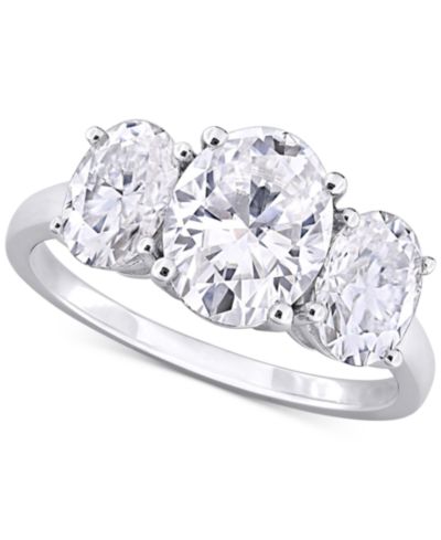 Кольцо Macy's Moissanite Three Stone в серебре 925 пробы