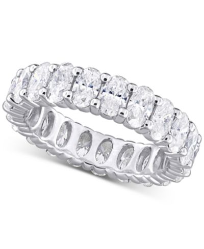 Macy's Moissanite Oval-Cut Ring (4-1/5 ct. t.w.) in Sterling Silver