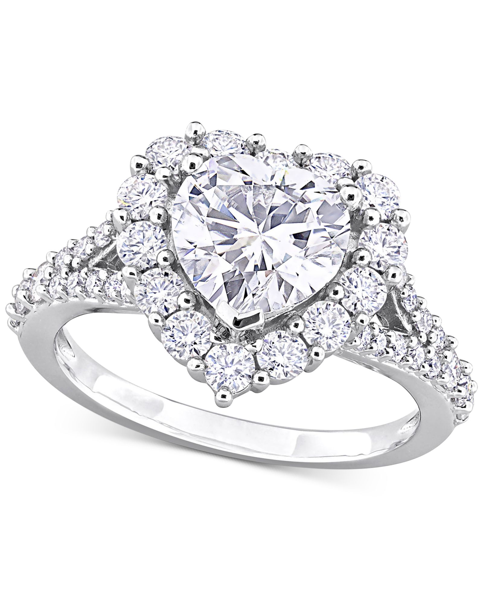Macy's Moissanite Heart Ring (3 ct. t.w.) in Sterling Silver