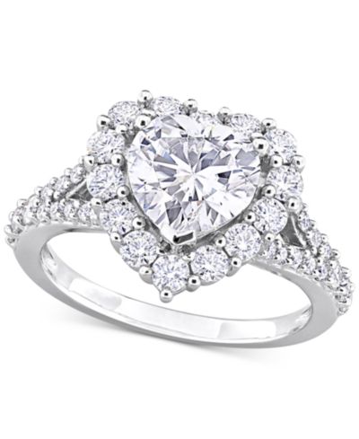 Кольцо с муассанитом Macy's Moissanite Heart Ring (3 ct. t.w.) из стерлингового серебра