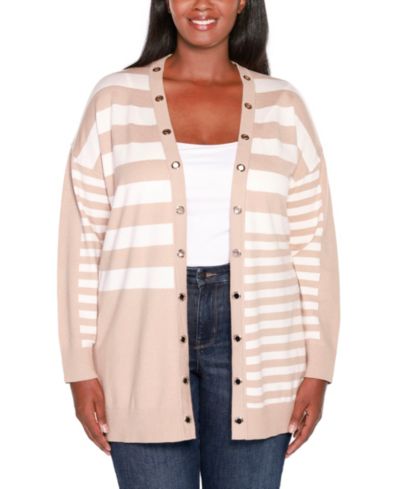 Кардиган Belldini Plus Size Black Label Colorblocked Open-Front