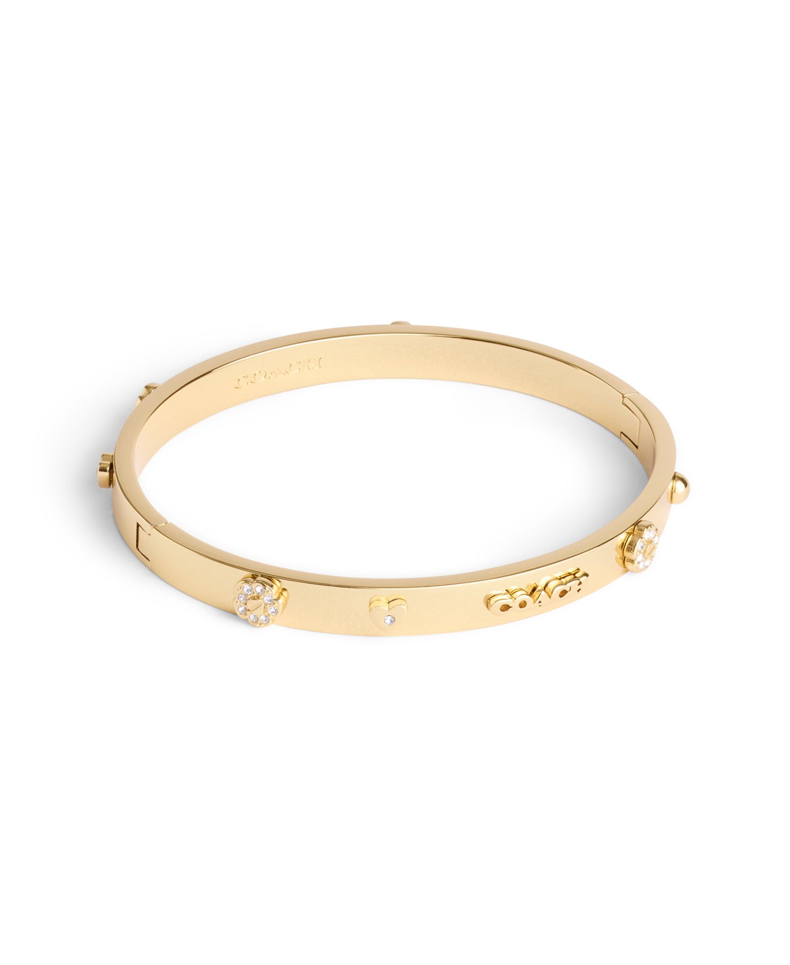 COACH Faux Stone Signature Mixed Motif Bangle Bracelet