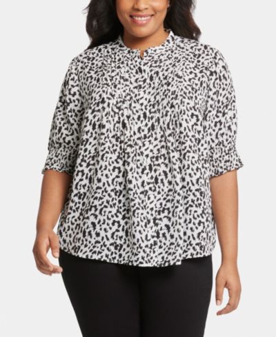 NYDJ Plus Size блузка с плиссировкой и воротником-пеzant