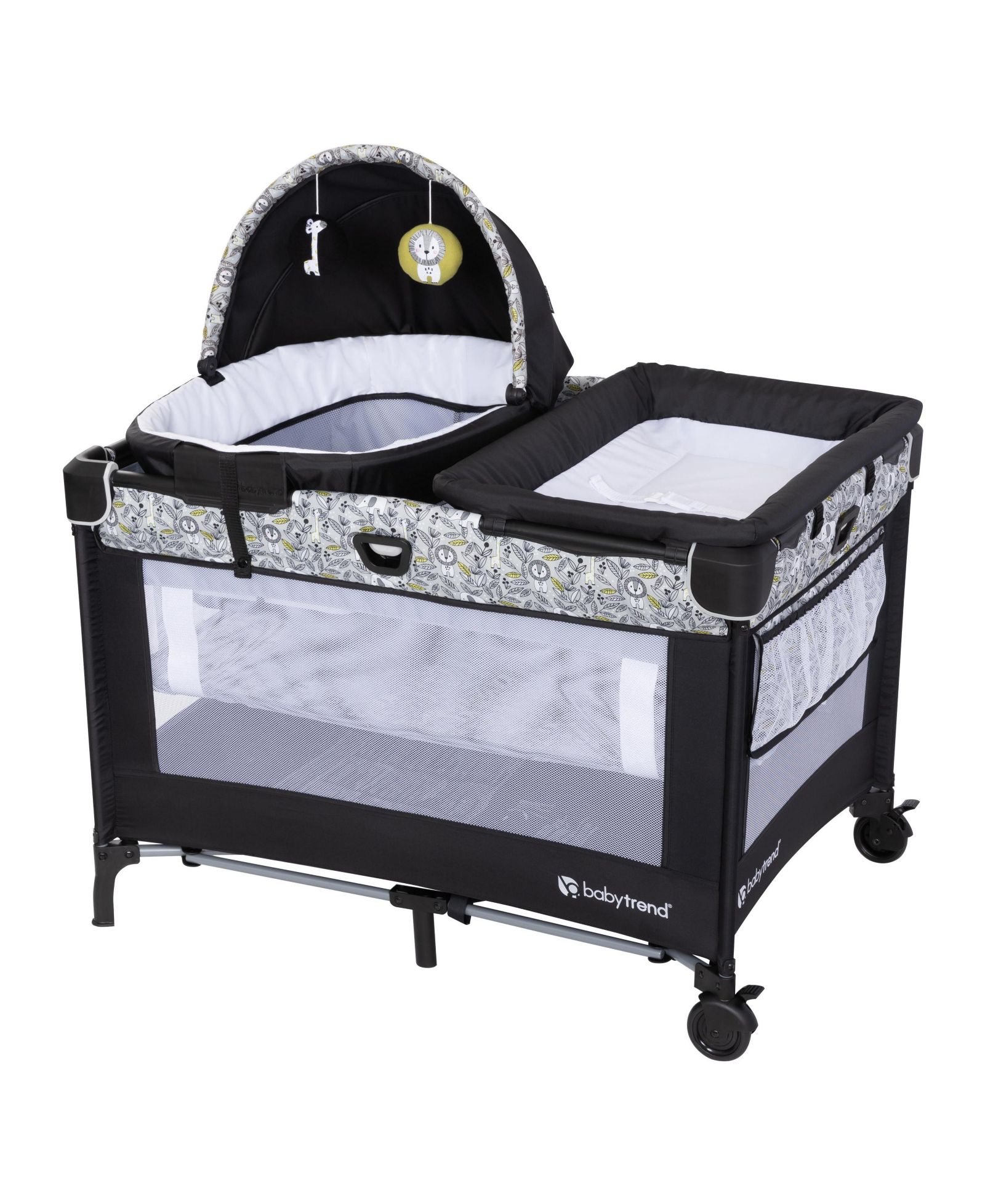 Детская манеж Baby Trend Nursery Den с модулем Snooze Pod и откидным пеленальным столиком