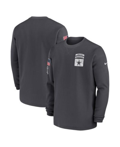 Nike Мужская футболка с длинным рукавом Dallas Cowboys 2024 Salute to Service Anthracite