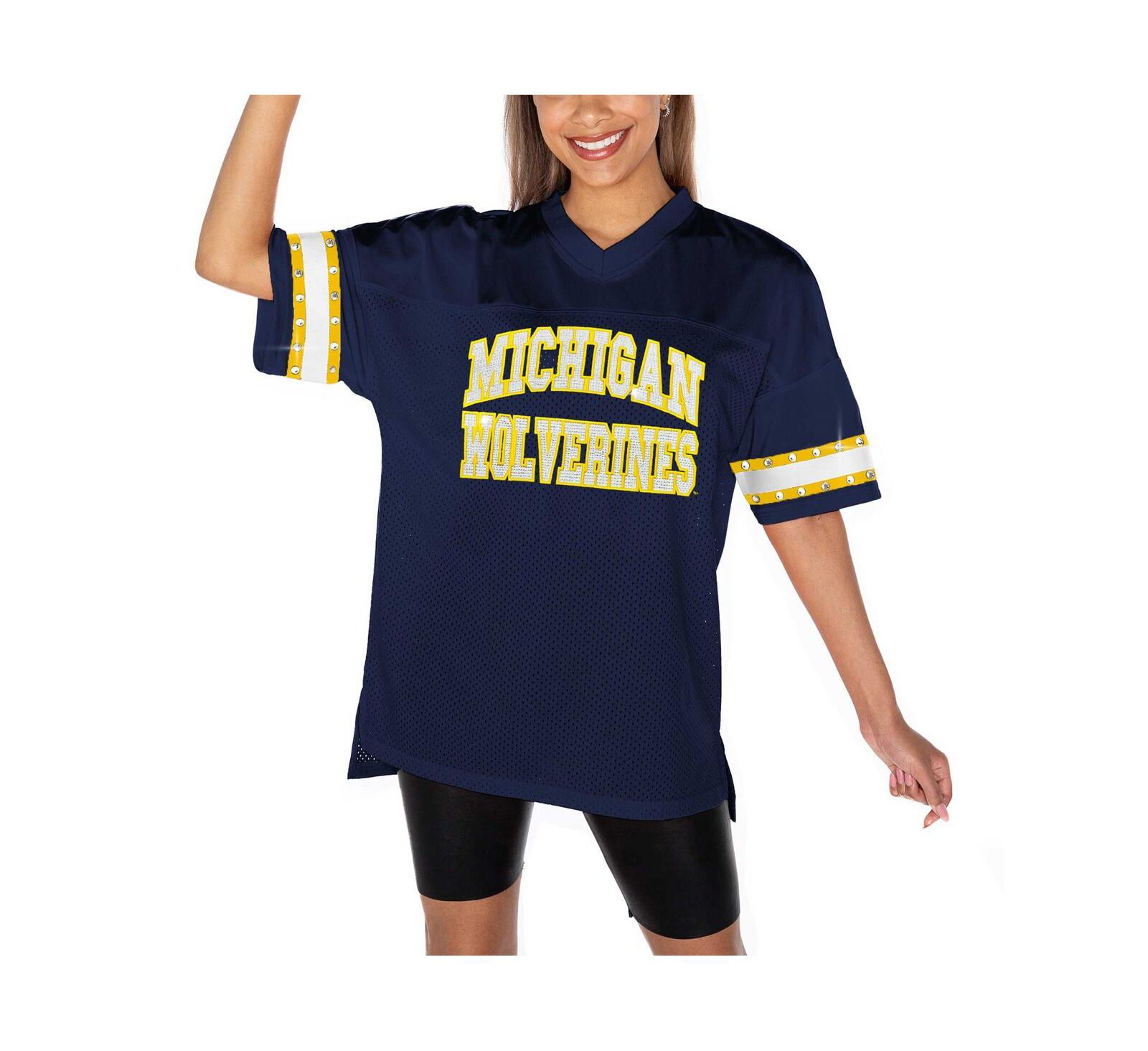 Женская футболка Gameday Couture Michigan Wolverines Until Kickoff с отделкой Rhinestone