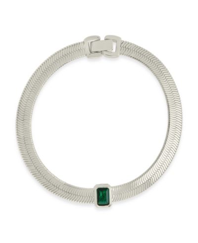 Браслет Sterling Forever Calder Station Cubic Zirconia Herringbone Chain