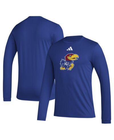 Мужская футболка adidas Kansas Jayhawks Primary Locker Logo Pre-game Long Sleeve Royal
