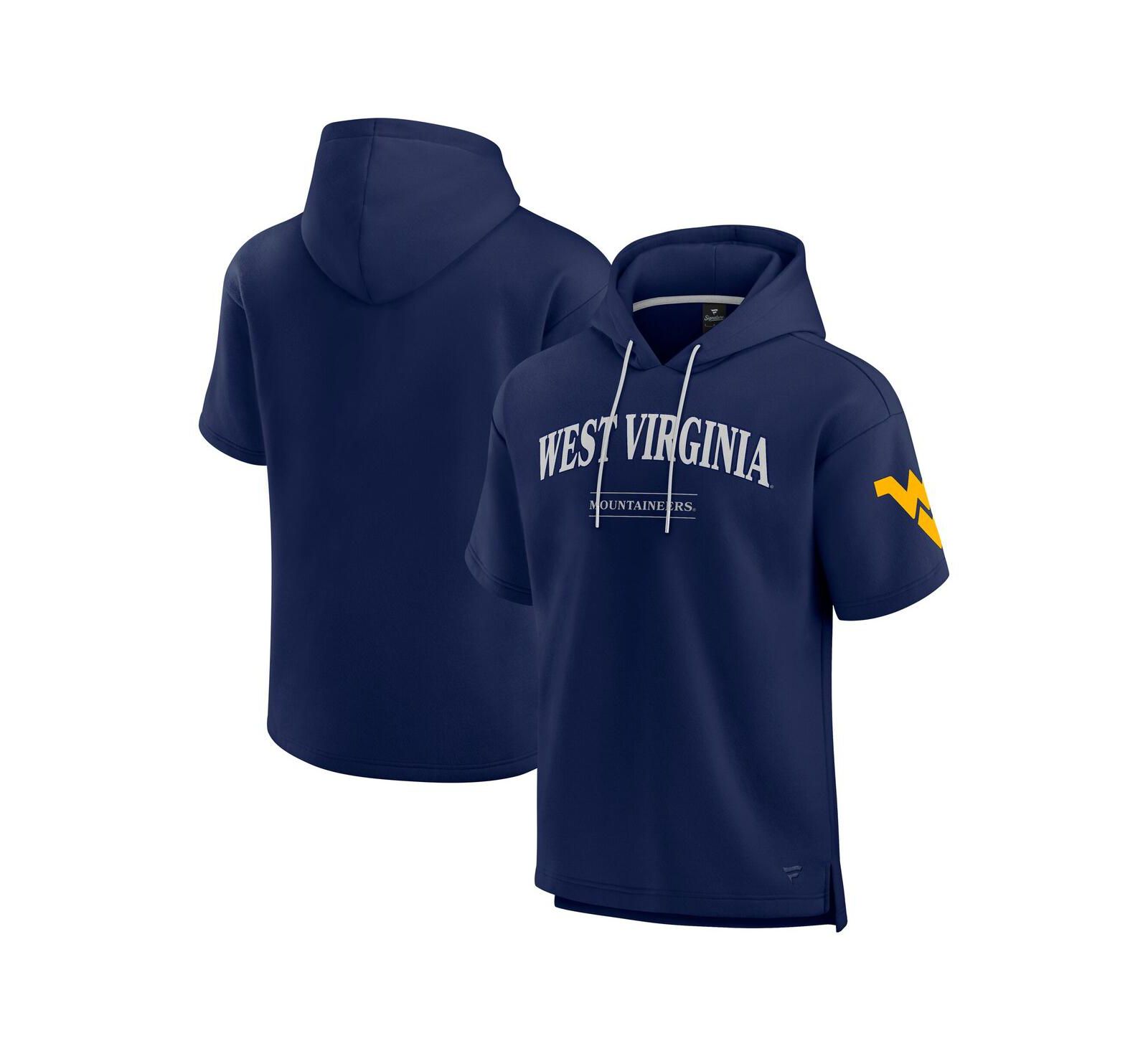 Мужское худи Fanatics Navy West Virginia Mountaineers с коротким рукавом