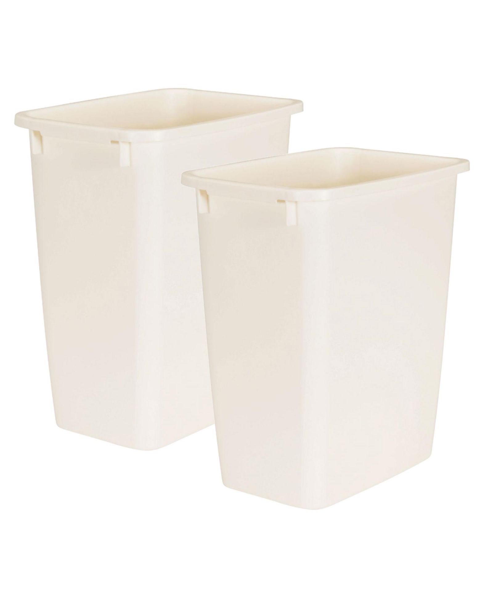 Rubbermaid 21 Quart Rectangular Kitchen Wastebasket Trash Can, Bisque (2 Pack