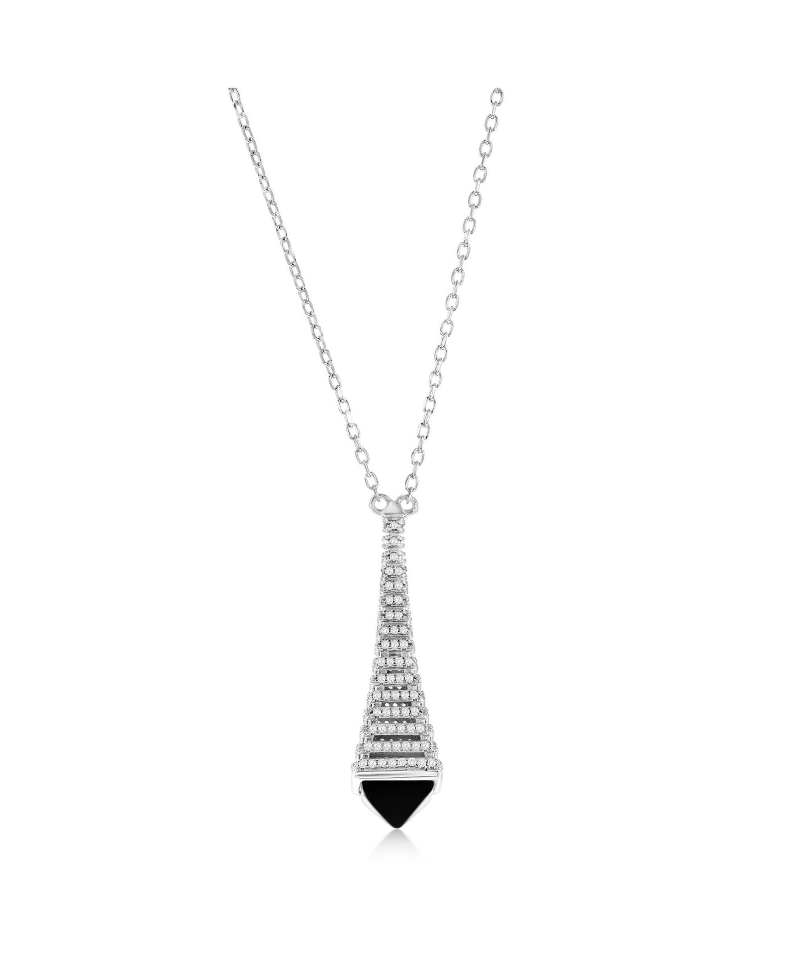 Подвеска SUZY LEVIAN NEW YORK в виде Эйфелевой башни с фианитами из стерлингового серебра