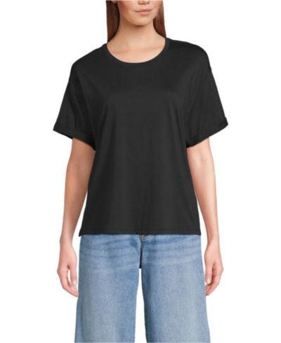 Женская футболка Lands' End Oversized Supima с коротким рукавом