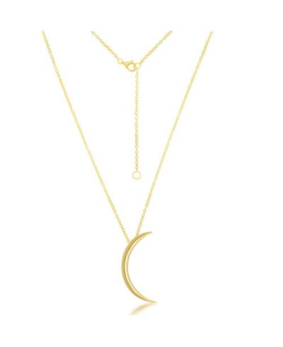 Simona Sterling Silver, Thin Crescent Moon Necklace