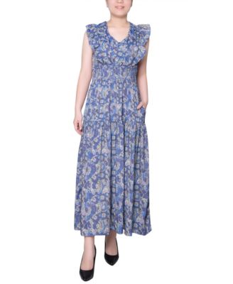 NY Collection Petite Flutter Sleeve Midi Dress