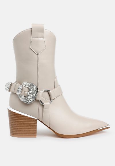 London Rag Женские Woodstock Diamante Embellished Pin Buckle Boots