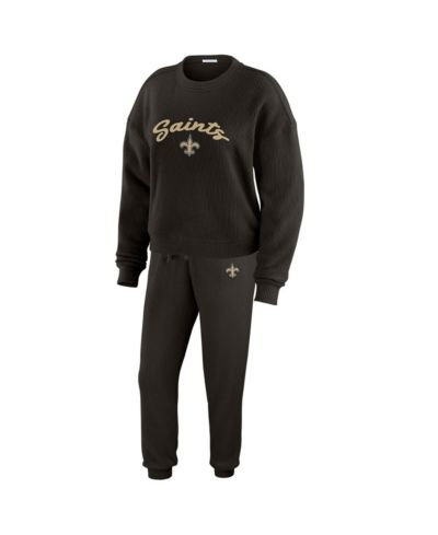 Женский комплект из лонгслив футболки и брюк WEAR by Erin Andrews Black New Orleans Saints трикотажный