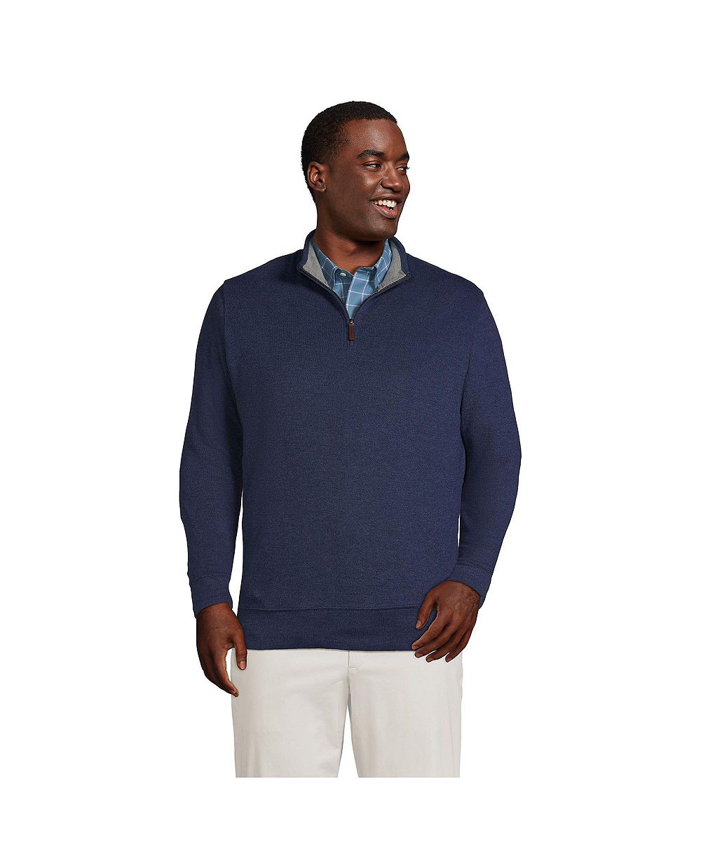 Джемпер Lands' End Big & Tall Bedford Rib Quarter Zip