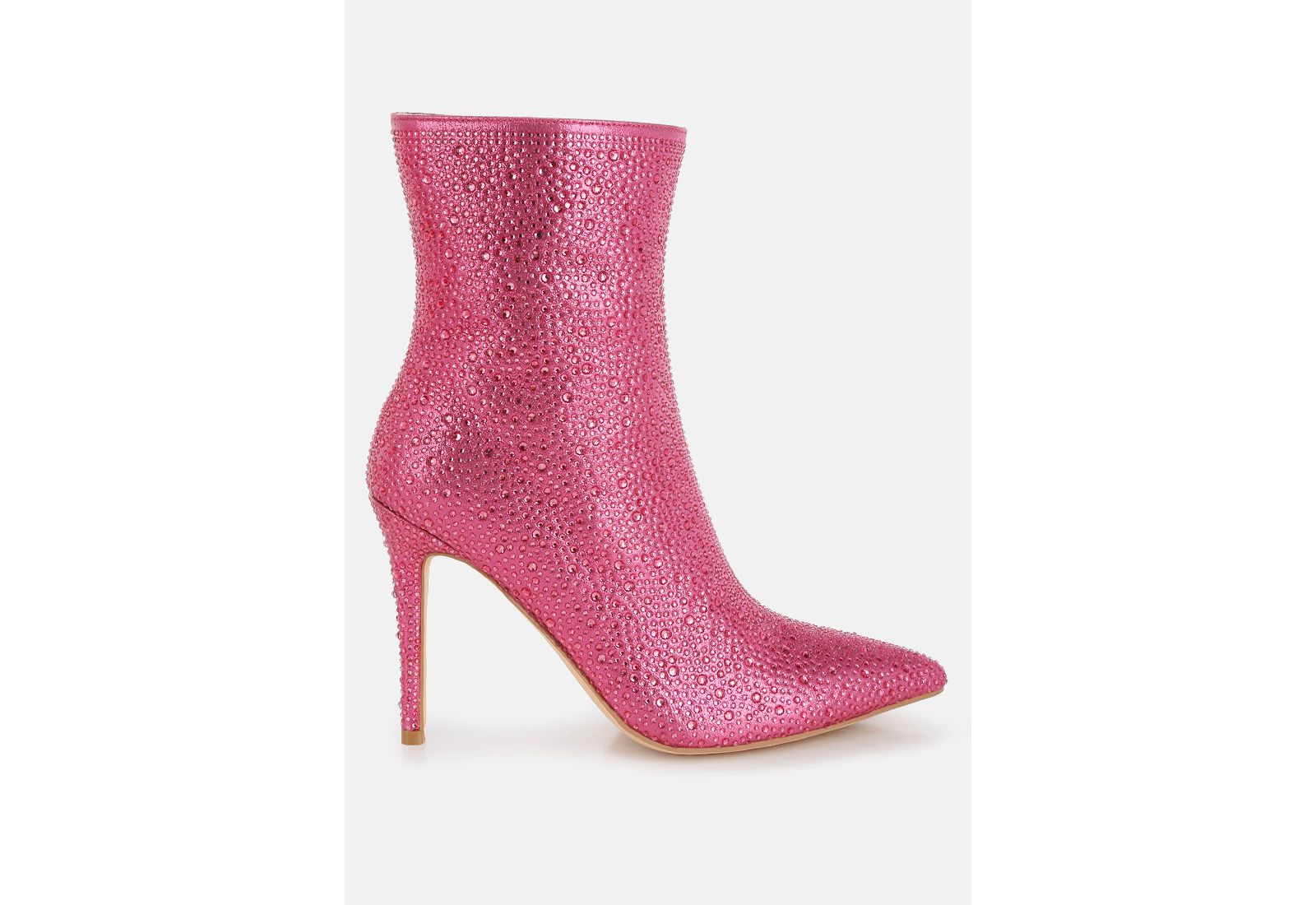London Rag Womens Anun Rhinestones Embellished High Ankle Boots