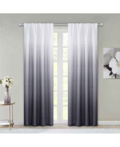 Dainty Home Шторы омбре, черные, для гостиной и спальни, набор из 2 штук, блэкаут