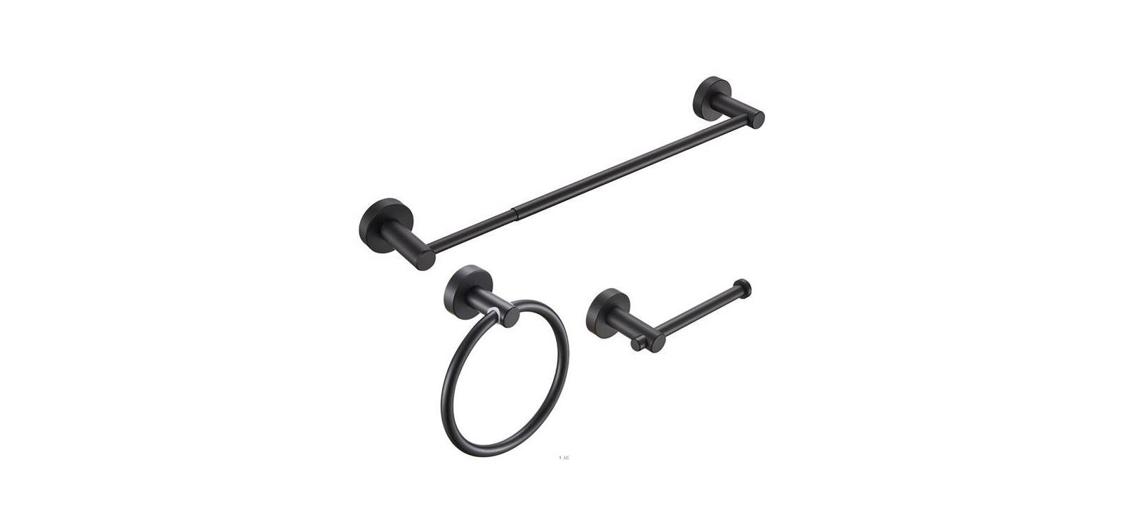 Slickblue Bathroom Hardware Set Towel Bar, Toilet Paper Holder, and Hooks for Modern Bathroom Decor