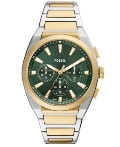 Fossil Мужские часы Everett Chronograph двухцветные из нержавеющей стали, 44mm