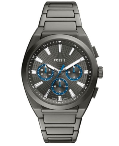 Мужские часы Fossil Everett Chronograph Smoke Stainless Steel, 44mm