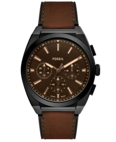 Часы Fossil Men's Everett Chronograph Brown Leather, 44mm