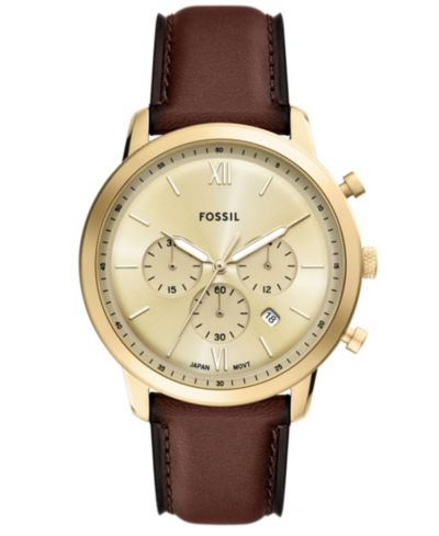 Мужские хронограф-часы Fossil Neutra Brown Leather, 44mm