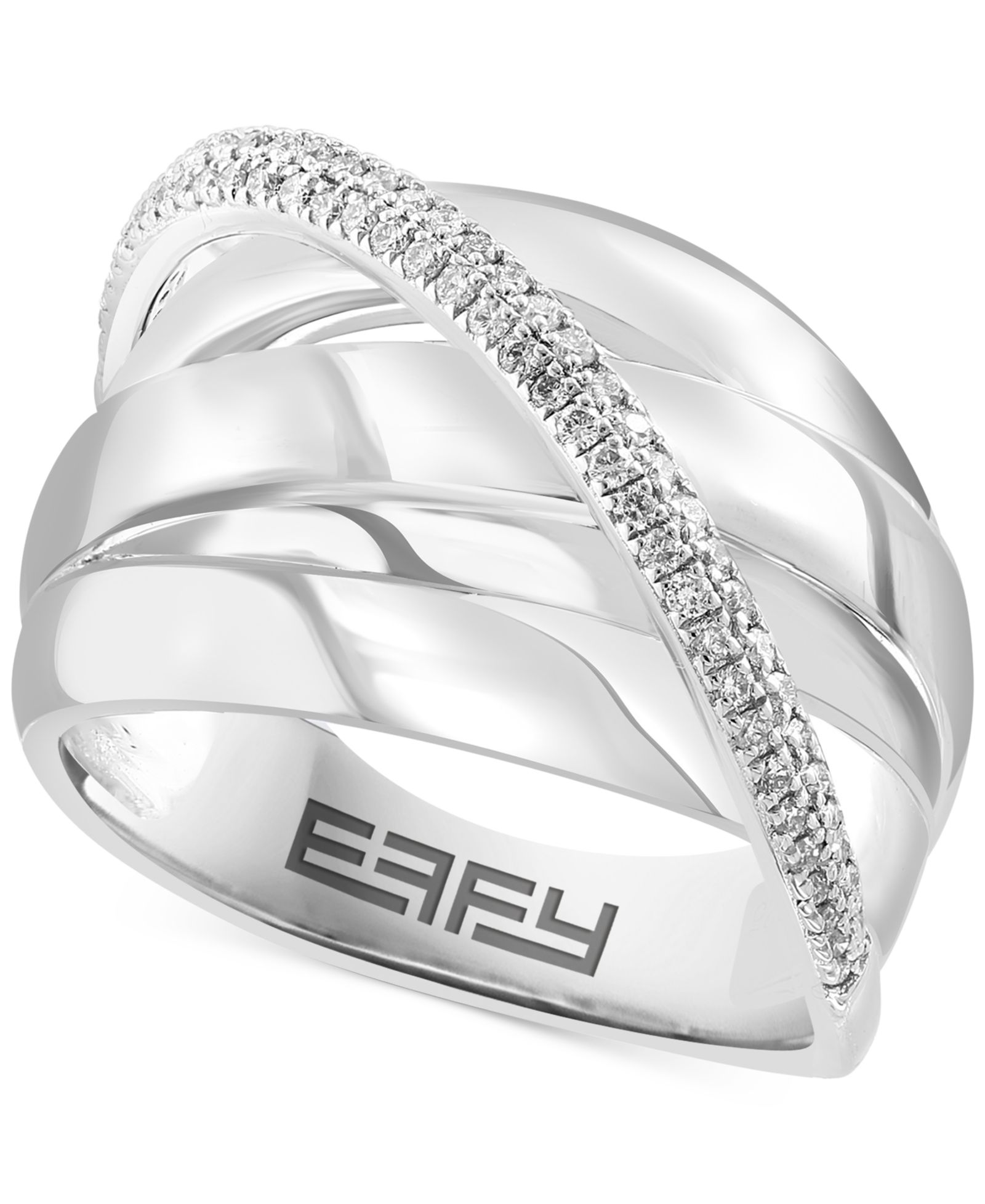 Кольцо EFFY® Diamond Crossover Multirow из стерлингового серебра (1/4 ct. t.w.)
