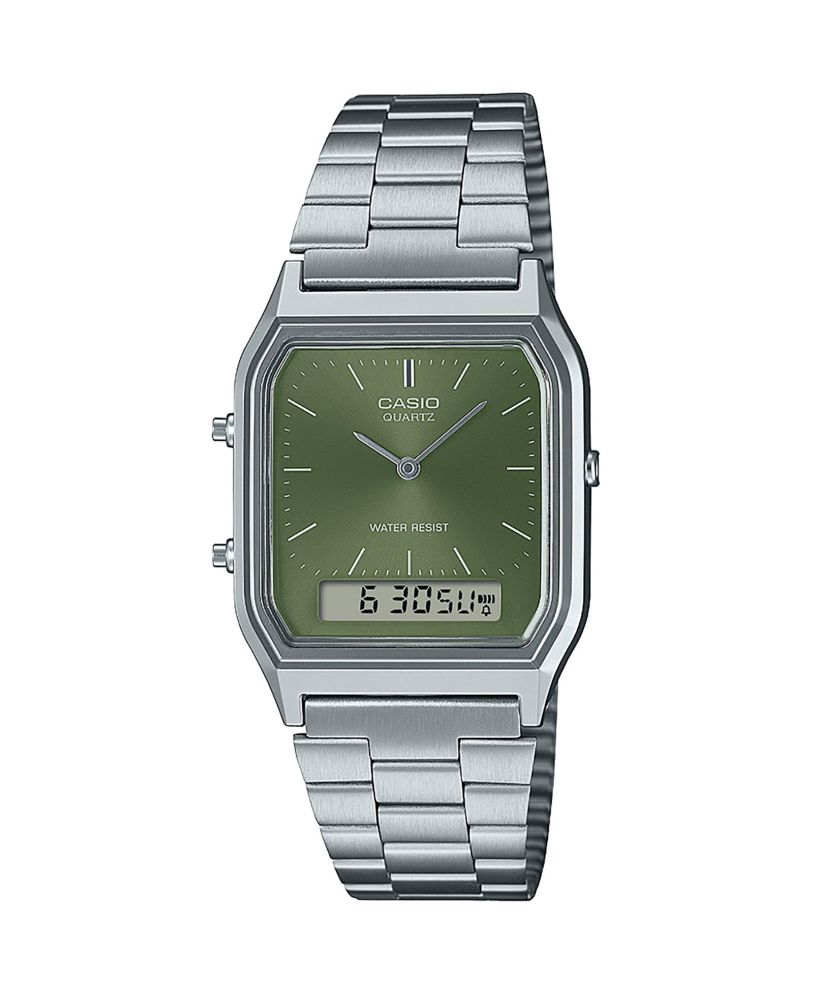 Casio Unisex Silver Tone Stainless Steel Watch, 29.8mm