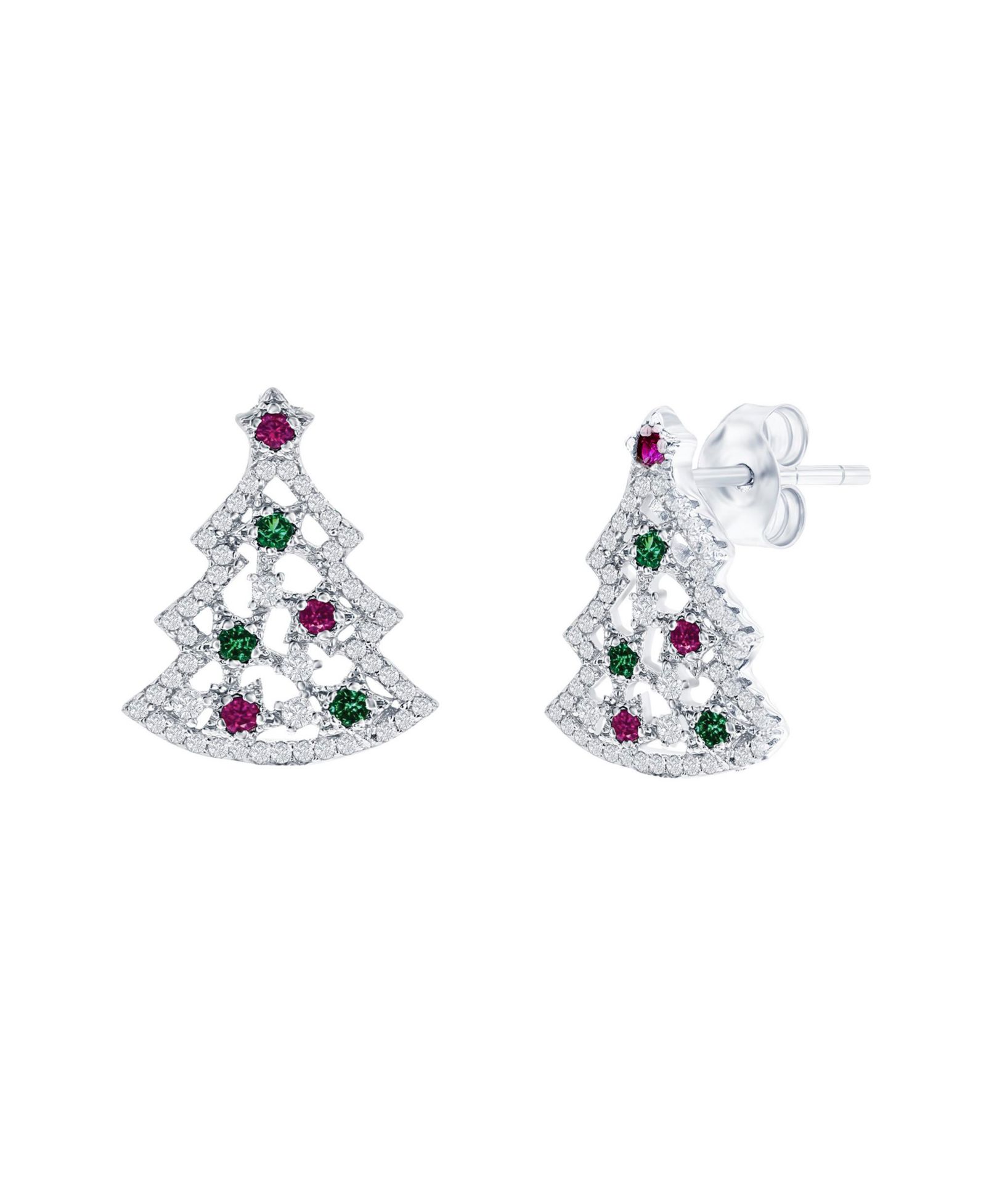 Simona серьги-гвоздики Christmas Tree из стерлингового серебра