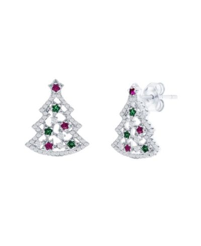 Simona серьги-гвоздики Christmas Tree из стерлингового серебра