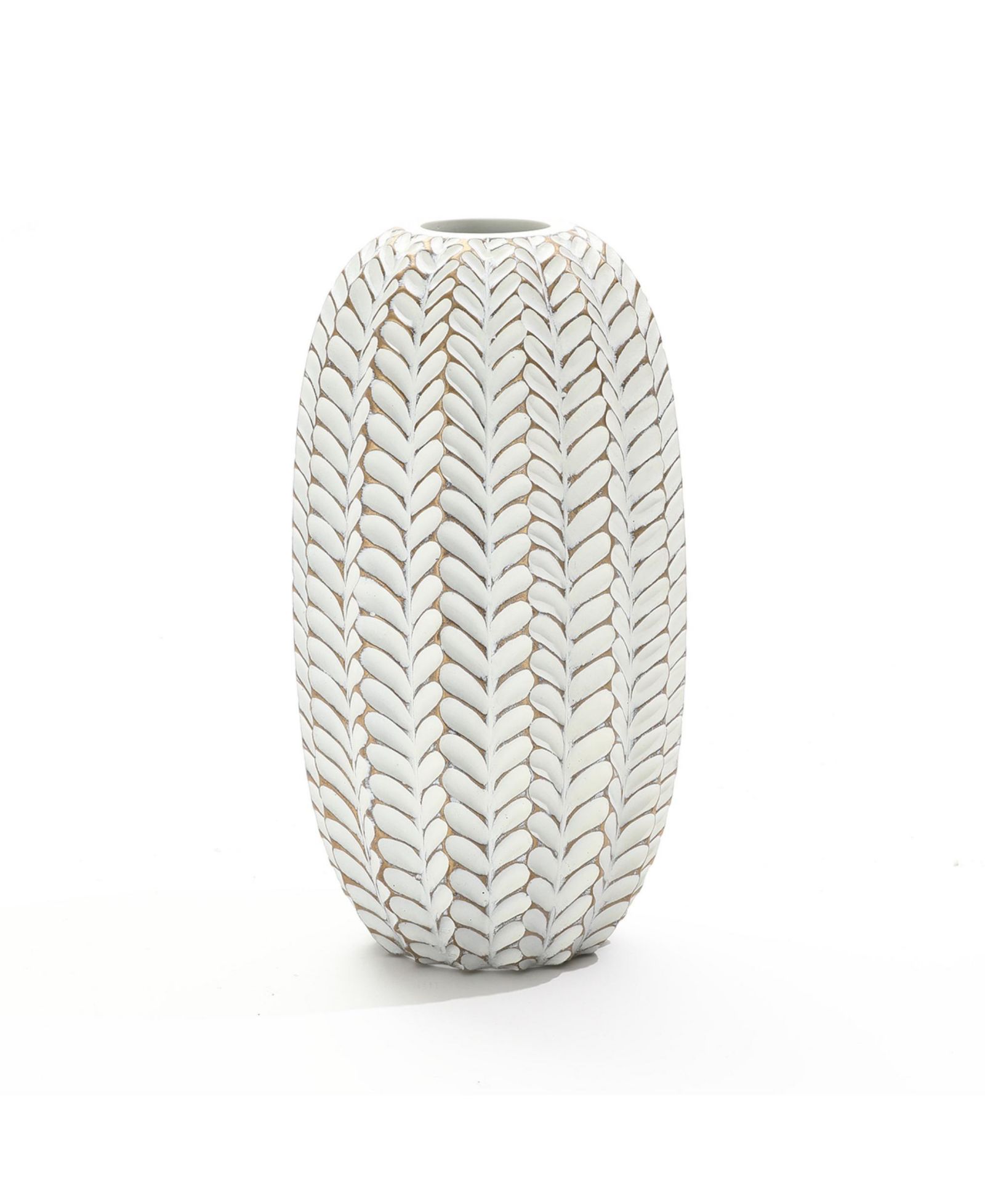 Ваза цилиндрическая LuxenHome Modern Geometric Pattern Polyresin, 13.5-Inch Tall