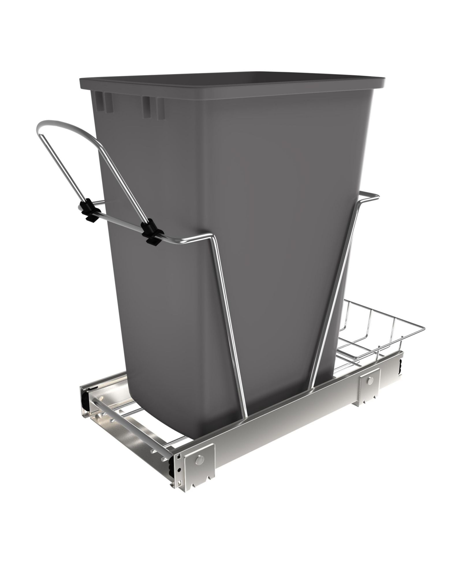 Rev-A-Shelf Pullout Trash Can 35 qt. for Kitchen Cabinets, Gray, RV-12KD-13C-S