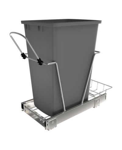 Rev-A-Shelf Выдвижной мусорный контейнер для кухонных шкафов, серый, RV-12KD-13C-S, 35 qt.