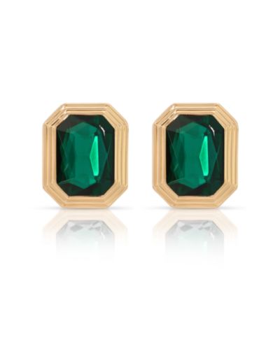 ETTIKA Emerald Deco Stud Earrings