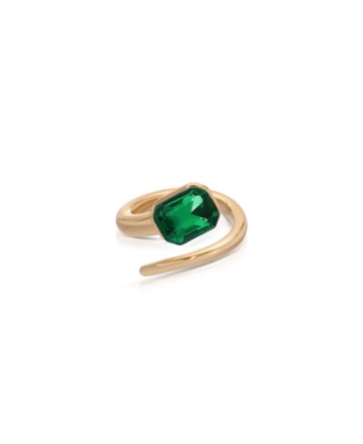 ETTIKA Кольцо с напылением 18k Gold Plated Deco Emerald