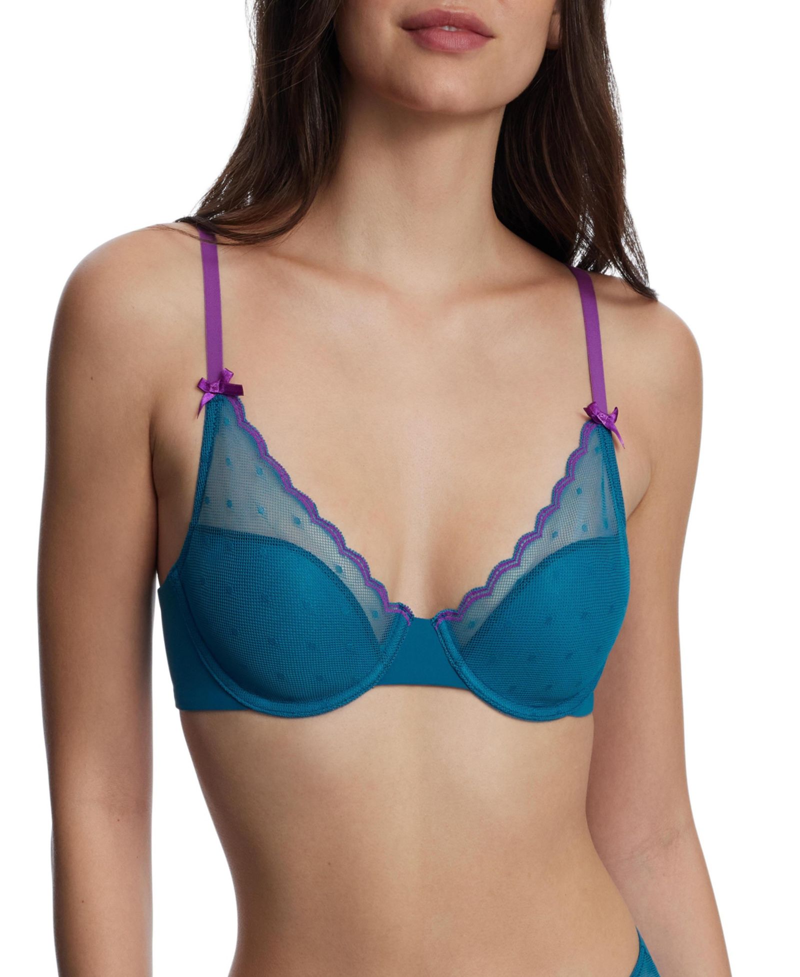 Skarlett Blue Женский бюстгальтер с косточками, кружевной, с точечным узором