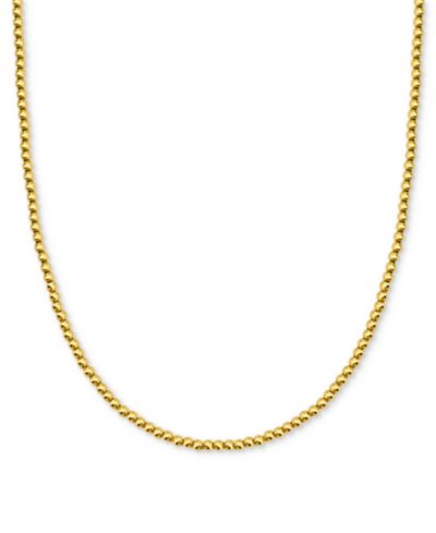 Ожерелье Giani Bernini Polished Bead Link Chain, 16" + 2" extender, 18k gold-plated sterling silver