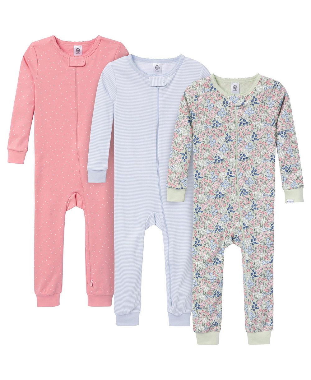 Детские пижамы Gerber Snug Fit Footless, 3-Pack